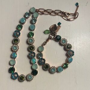 MARINA Elegant Green and Blue Crystal Jewelry Set